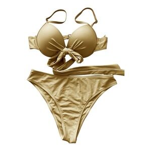 NWOT Elegant Underwired Push Up Tan Bikini Set, Size M